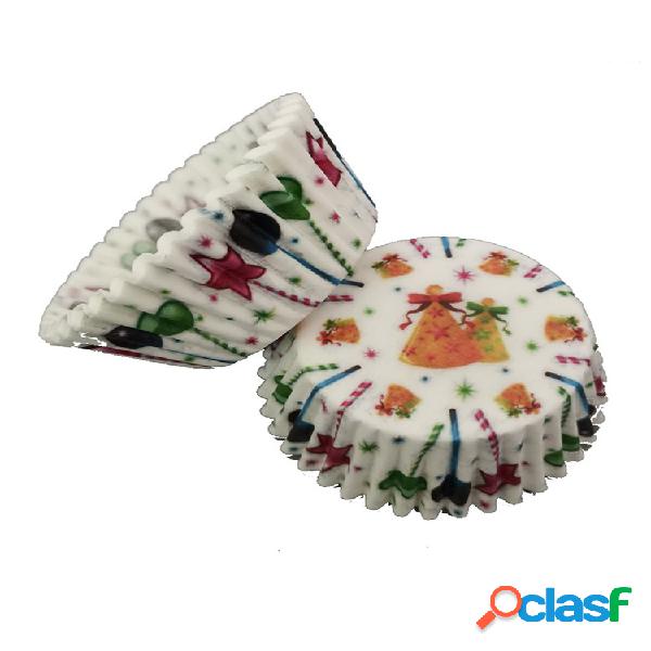 100 piezas muffin campana navideña envoltorio para cupcakes