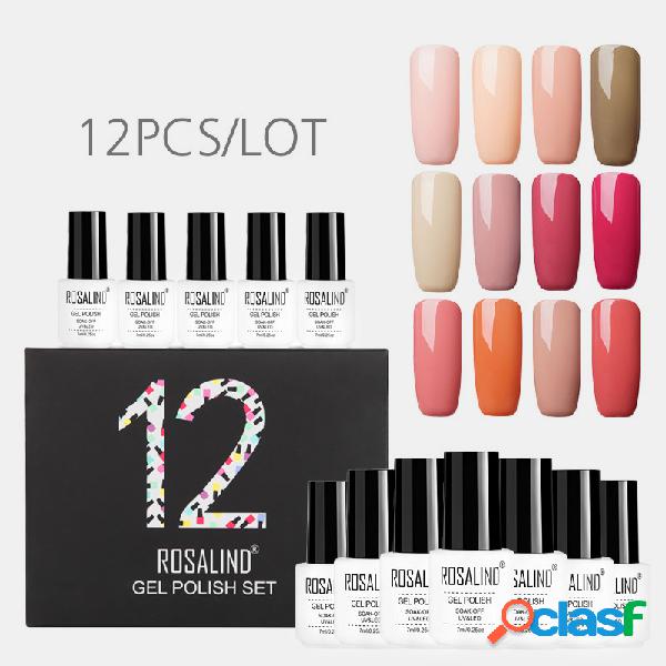 12Pcs / Kit Color sólido Uña Esmalte Gel Kit Manicura