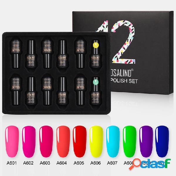 12Pcs / Kit Uña Pulido Gel Kit de manicura de color sólido