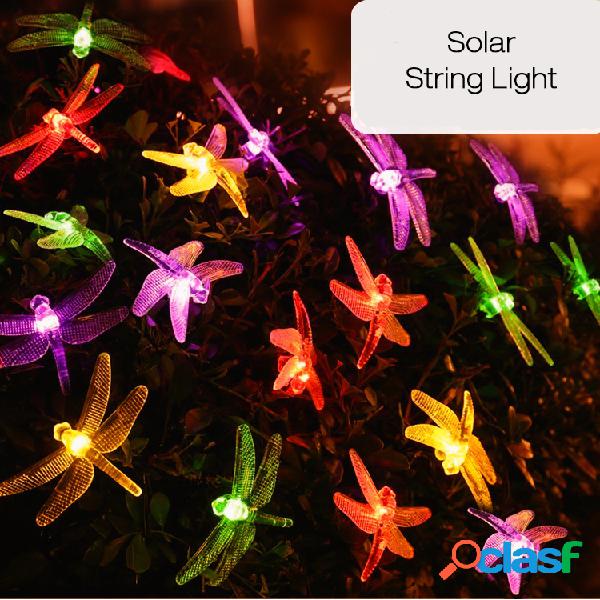 20 LED libélula colorido luces de cuerda luz solar Powered