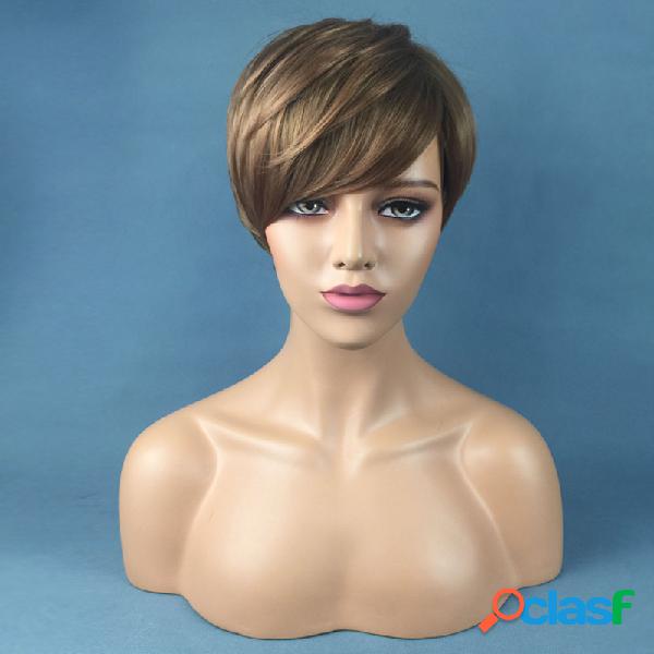 26cm pelucas sintéticas femeninas pelucas cortas redondas