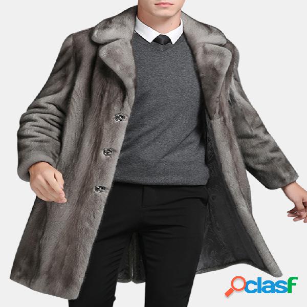 Abrigo de piel sintética de visón para hombre Invierno