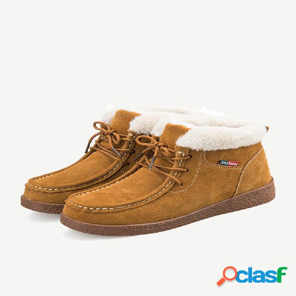Botines forrados de felpa con cordones