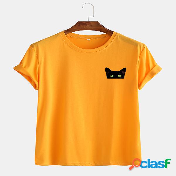 Camiseta de manga corta de algodón informal con gráfico