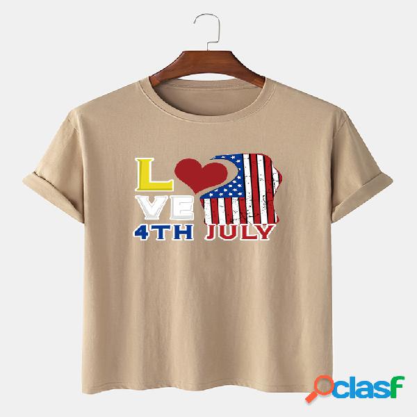 Camiseta informal estampada con el 100% algodón americano