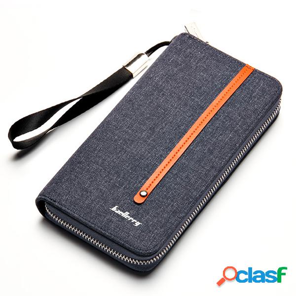 Canvas Zipper Clutch Bolsa Retro Multi-card Holder Wallet