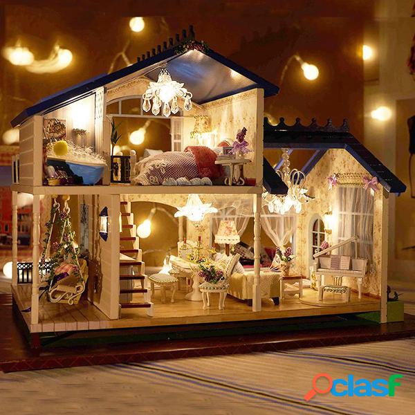 Casa de muñecas Provenza en miniatura con luz LED DIY Kit