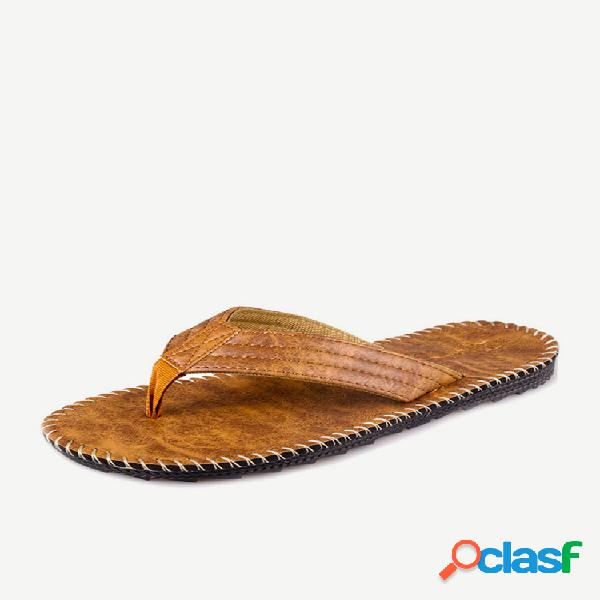 Chanclas antideslizantes de piel sintética para hombre