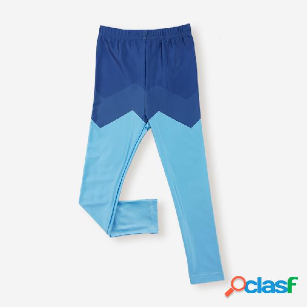 Color Patchwork Elatisc Casual para niño Pantalones para