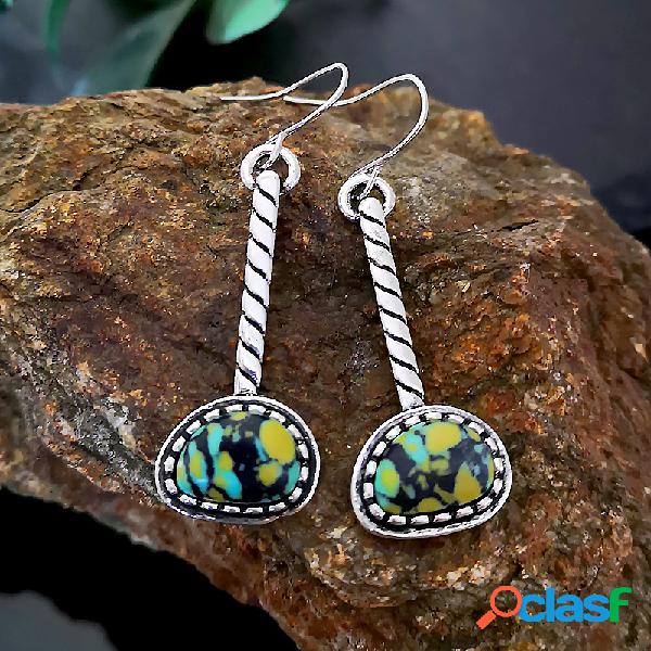 Columpio bohemio en forma de gota Turquesa Mujer Colgante