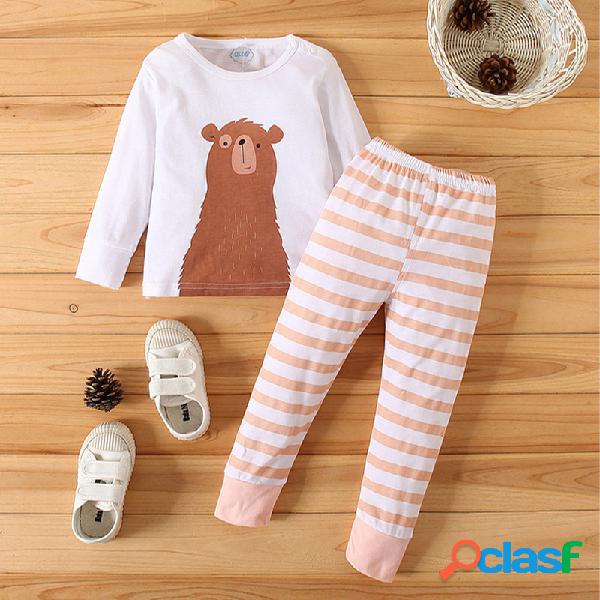 Conjunto de ropa informal de manga larga con estampado de