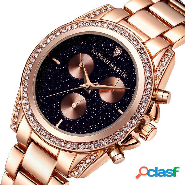 Cuarzo de lujo para mujer Night Sky Rose Gold Watches