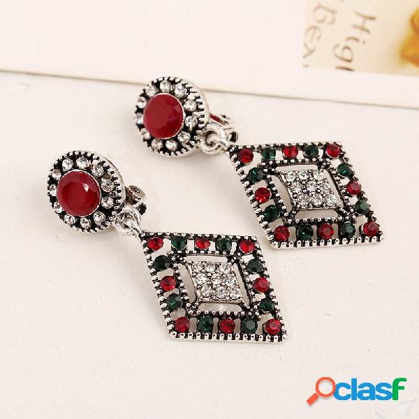 Diamond Hallow Rhineston retro africano Oreja brillante