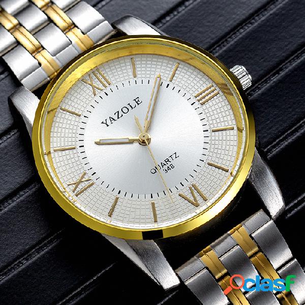 Estilo de negocios Reloj de acero completo para hombres