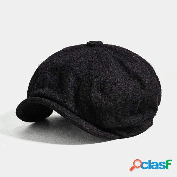 Gorra Newsboy de lana para hombre Cabbie Lvy Flat Sombrero