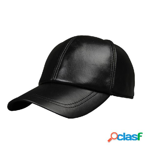 Gorra de béisbol ajustable de zalea en negro para hombres