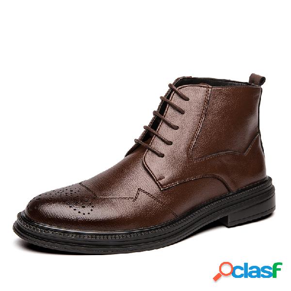 Hombre Brogue Comfy Microfiber Leather Business Vestido