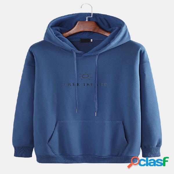 Hombre Casual Cartoon Free Island Print Loose Plus Talla