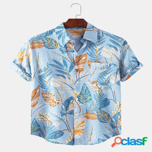 Hombre Tropical Leaves En general Impreso Holiday Casual