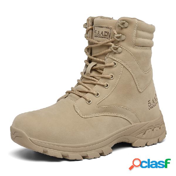 Hombre al aire libre Work Style Combat Botas Cordones