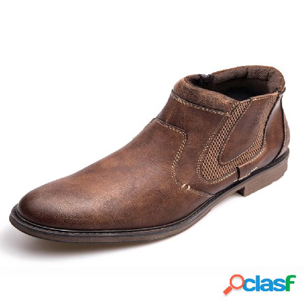 Hombre vendimia Cremallera lateral Impermeable Tobillo