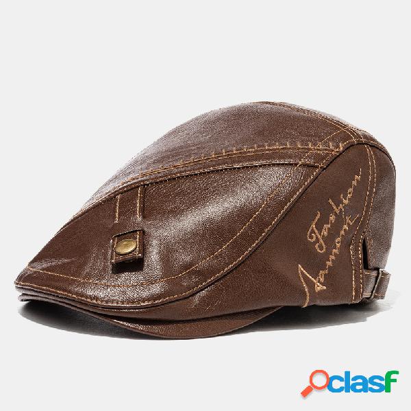 Hombres Artificia Impresión de cuero Bordado Boina Gorras