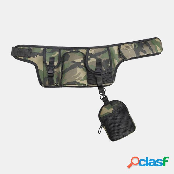 Hombres Dacron Camo Hip-hop Tactical Tooling Bolso de