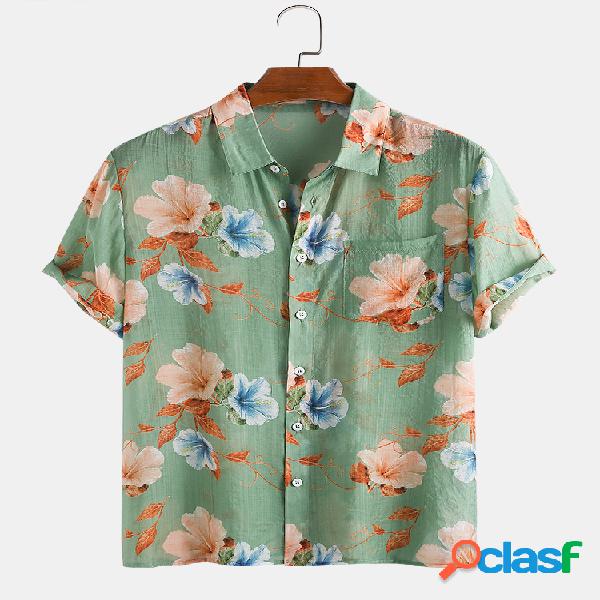 Hombres Estampado floral Ligero Transpirable Vacaciones