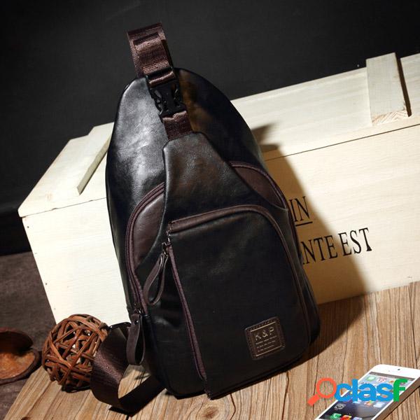 Hombres PU Crossbody Bolsa Capacidad de hombro de ocio Bolsa