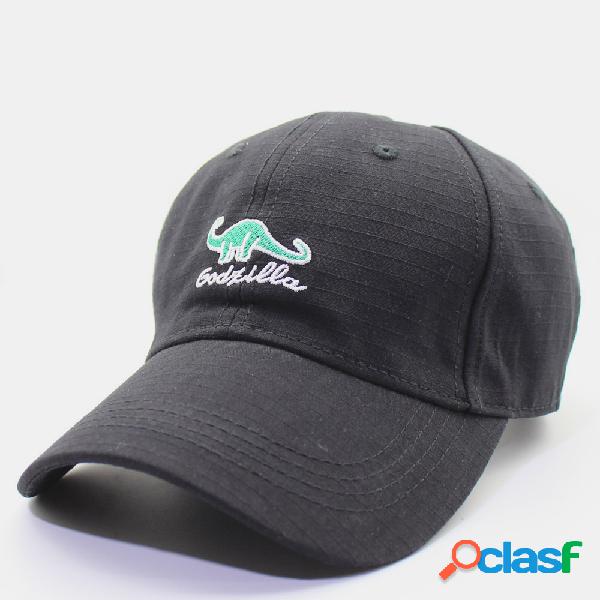 Hombres y gorra de béisbol de bordado de dinosaurio de