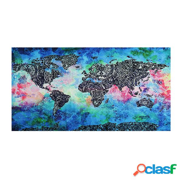 Mapa del mundo cromático Tapiz colgante de pared Toalla de