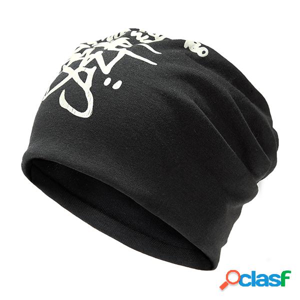 Mens Unisex Letter Printing Beanie Sombrero Casual Cálido