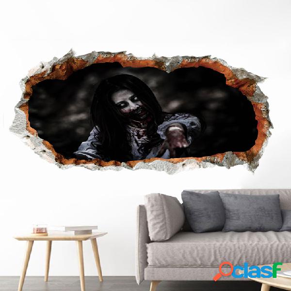 Miico Halloween 3D Horror Adorno Etiqueta de la pared
