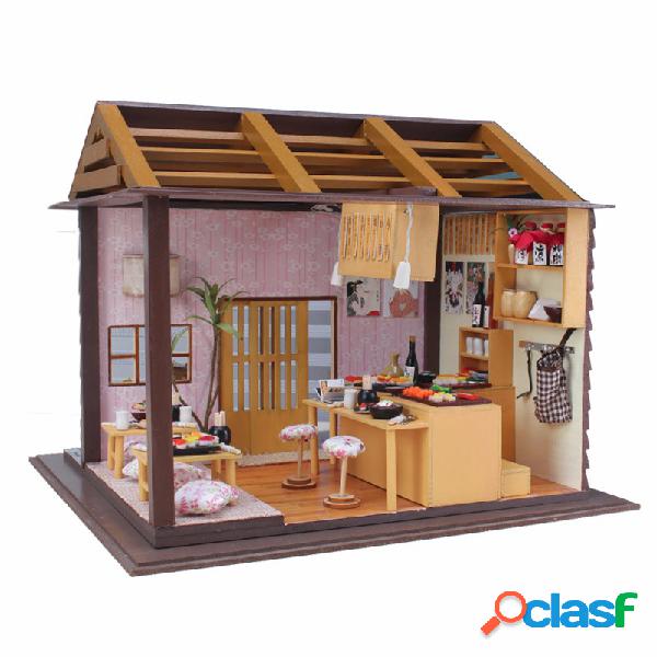 Miniatura Hoomeda Sushi Bar DIY casa de muñecas de madera