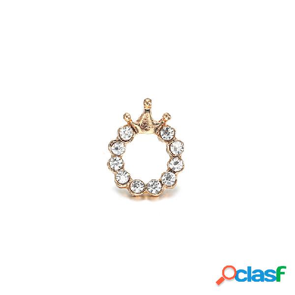 Moda Oreja Stud Pendientes hueco redondo Rhinestone Smooth