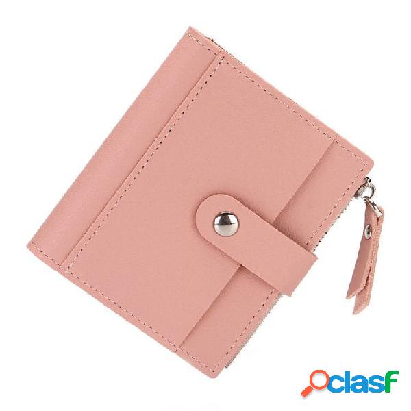 Mujer Elegante monedero de cuero de PU con múltiples