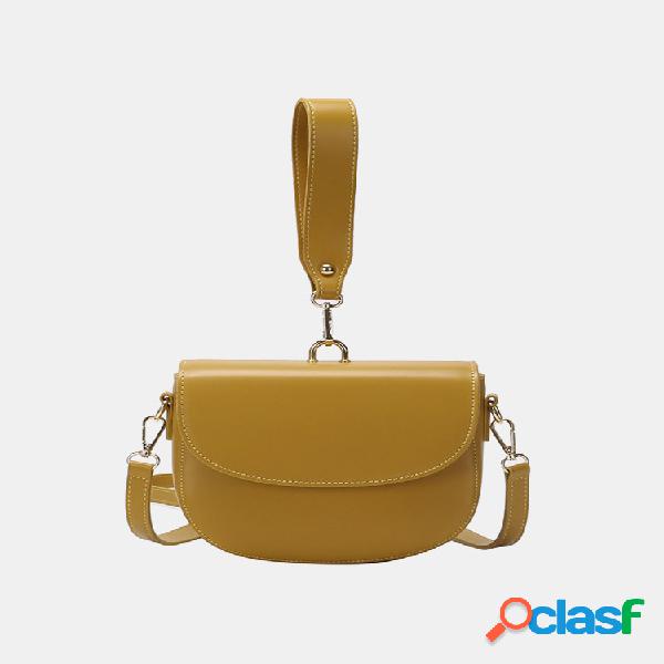 Mujer Sillín sólido de forma irregular Bolsa Satchel