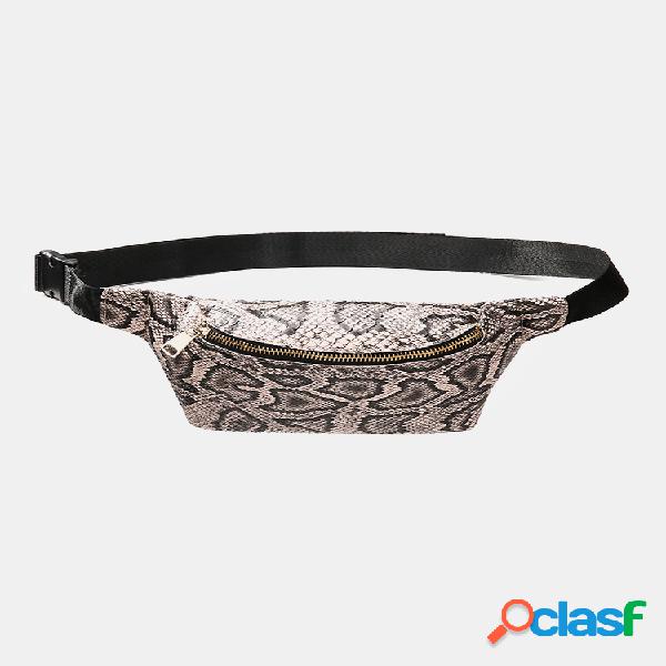 Mujer Snake Patrón Cintura Bolsa Casual Crossbody Bolsa