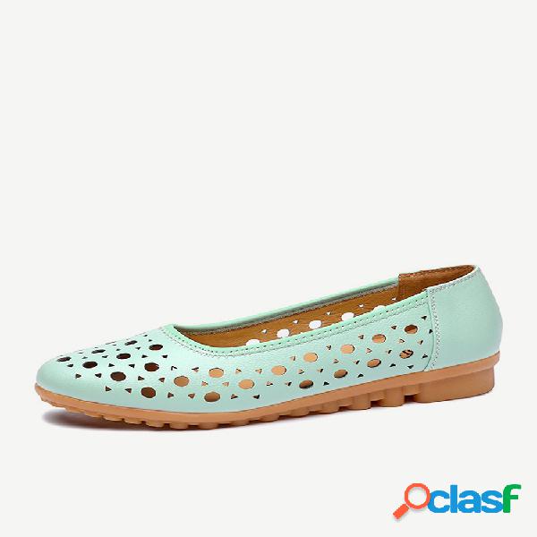 Mujer Zapatillas planas huecas y transpirables informales