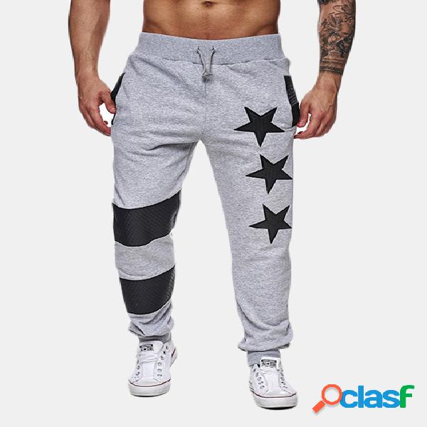 Pantalones deportivos casuales con estrellas estampadas de