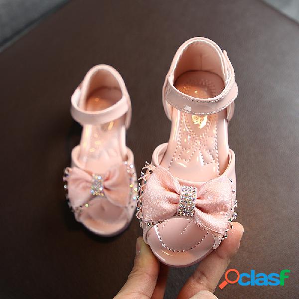Peep Toe con lentejuelas y lentejuelas para niñas Gancho