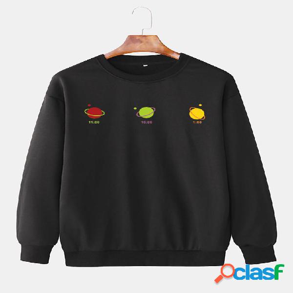 Plain Cartoon Planet para hombre Patrón Cofre estampado