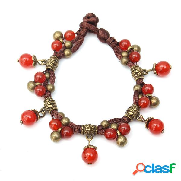 Pulsera de estilo popular pulsera de ágata calcedonia hecha