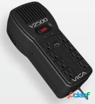 Regulador Vica V2500, 2500VA, 300J, Entrada 100-127V, Negro