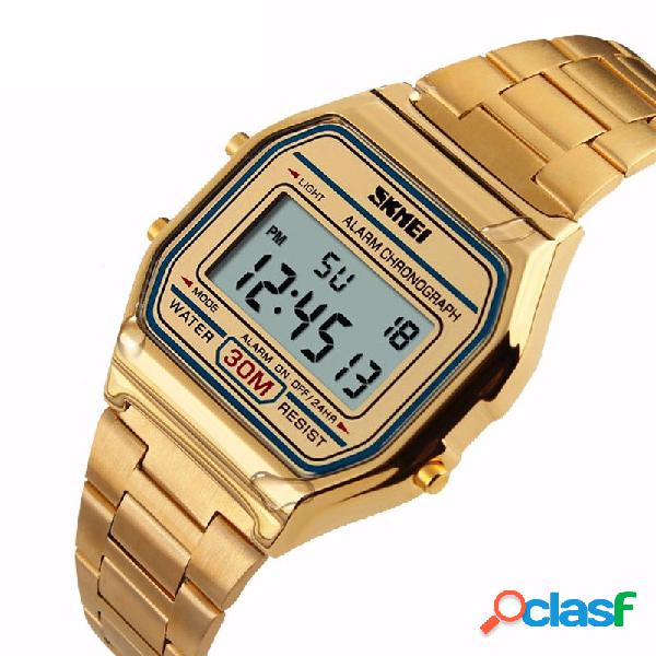 Reloj de pulsera de lujo de la banda de acero inoxidable