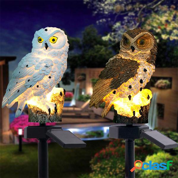 Solar Power LED Owl Lawn Light Home al aire libre Yard
