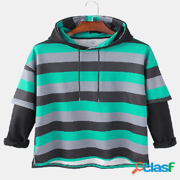 Sudaderas con capucha con cordón y dobladillo dividido con