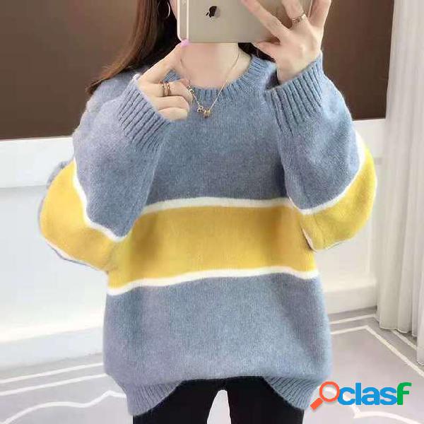Sweater Lazy Wind Loose Sets de suéteres coreanos de otoño