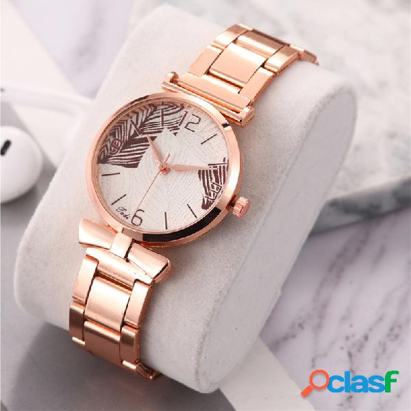 Trendy Business Mujer Relojes Tree Patrón Dial Full Alloy