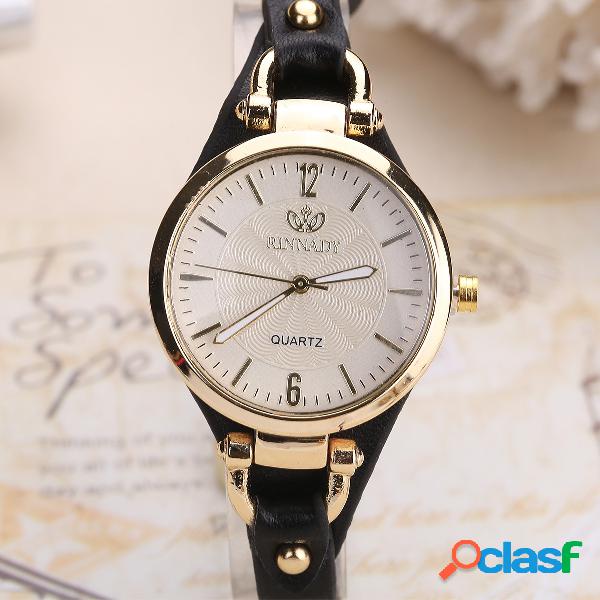 Trendy Fine Banda Reloj de cuarzo Cuero de PU Mujer Reloj